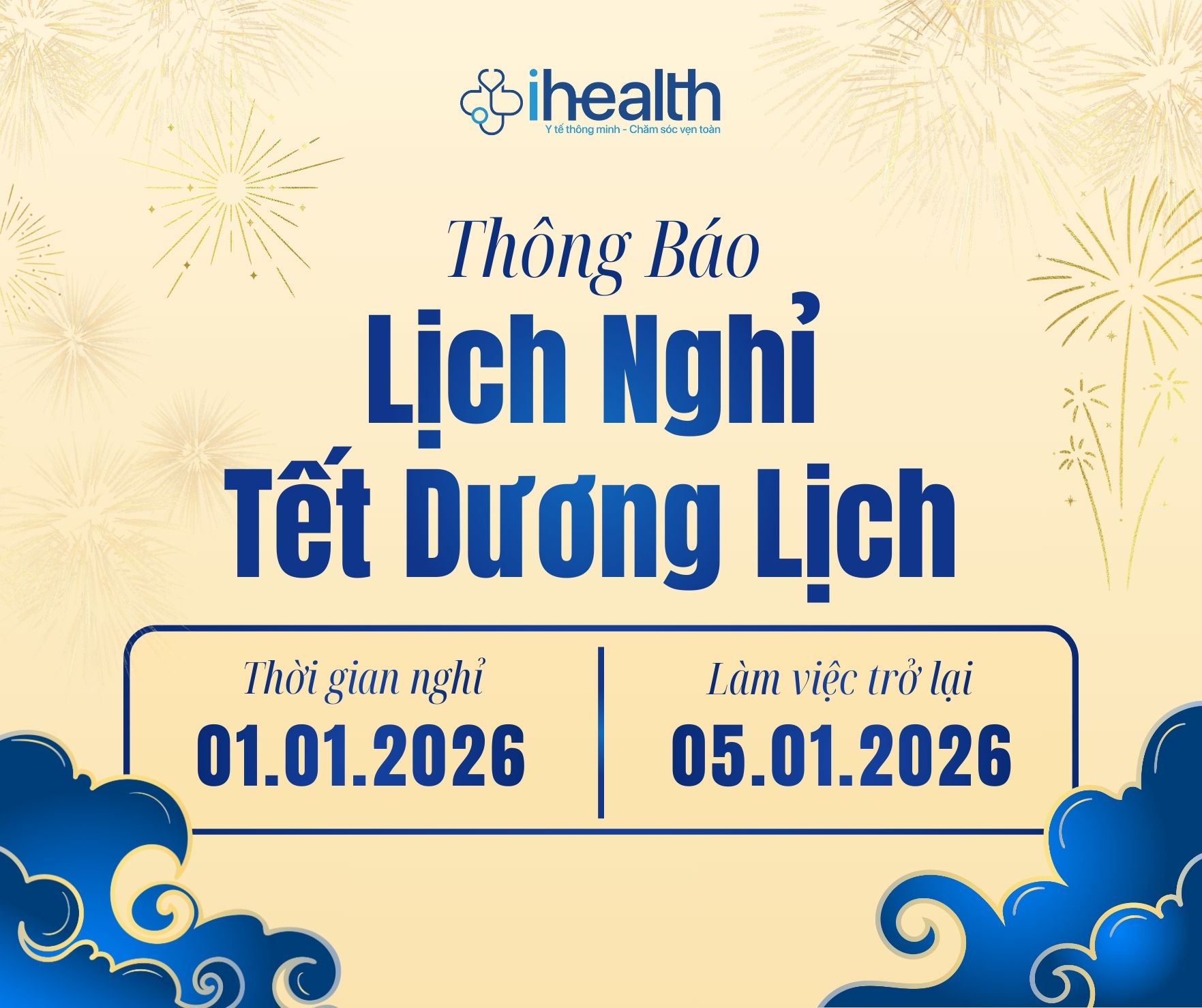 Thông báo lịch nghỉ Tết Dương lịch 2026